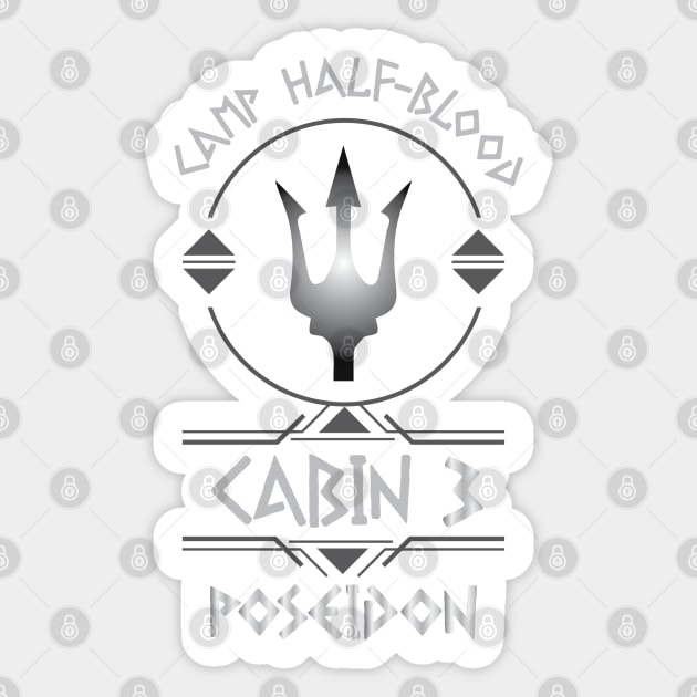 Cabin #3 in Camp Half Blood, Child of Poseidon – Percy Jackson inspired design Sticker by NxtArt